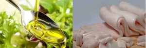 Aceite vejetal y manteca de cerdo.