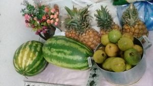 Mixto de frutas . Piñas, Melones, Guayabas